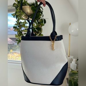 YSL tote bag - vintage with YSL pattern - rare and beautiful 🔥